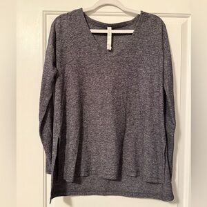 lululemon athletica Heathered Charcoal V-Neck Top